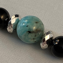 Load image into Gallery viewer, Amazonite and Black Onyx Earrings for Sensitive Ears
