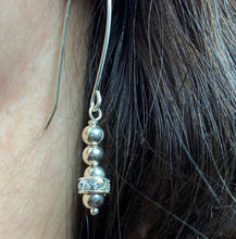 Load image into Gallery viewer, White Zircon and Argentium .935 Sterling Silver Nickel Free Earrings
