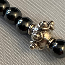 Load image into Gallery viewer, Black Hematite Earrings, Bali Sterling Beads and Argentium .935 Sterling Silver Earrings
