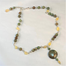 Load image into Gallery viewer, Green Opal, Fluorite and Jasper Necklace
