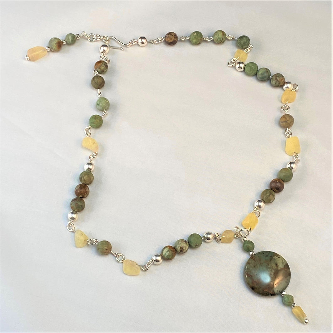 Green Opal, Fluorite and Jasper Necklace