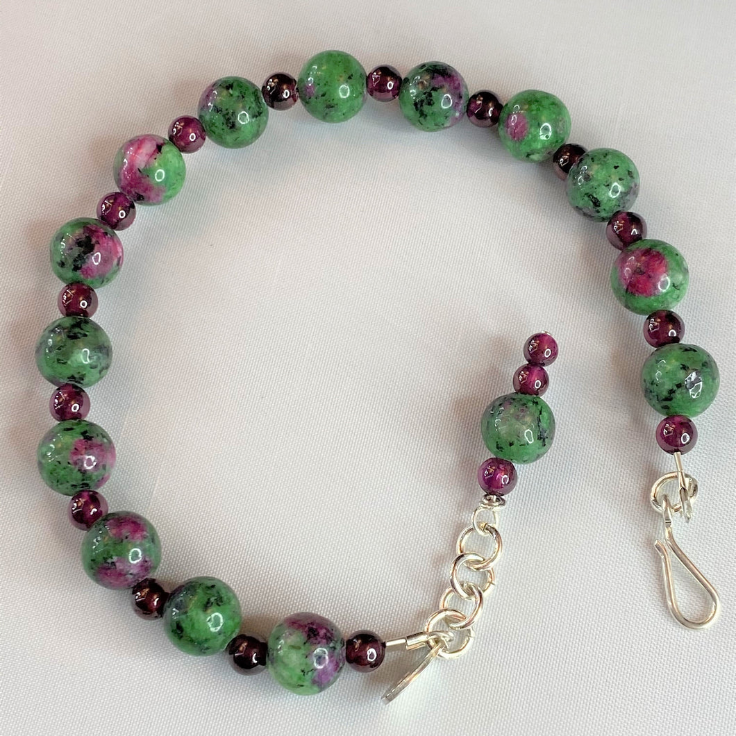 Ruby in Zoisite and Rhodolite Garnet Bracelet