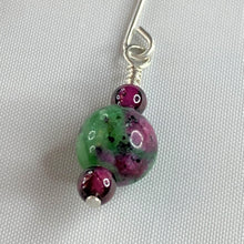 Load image into Gallery viewer, Ruby in Zoisite Earrings with Argentium Sterling Silver Ear Wires for Sensitive Ears
