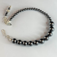 Load image into Gallery viewer, Half and Half Hematite and Argentium Sterling Silver Bracelet
