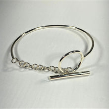 Load image into Gallery viewer, Argentium Sterling Silver Cuff and Chain Bracelet
