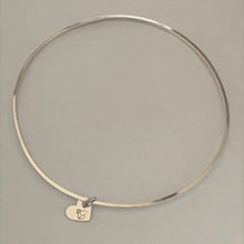 Load image into Gallery viewer, Sterling Silver Bangle with Heart Charm
