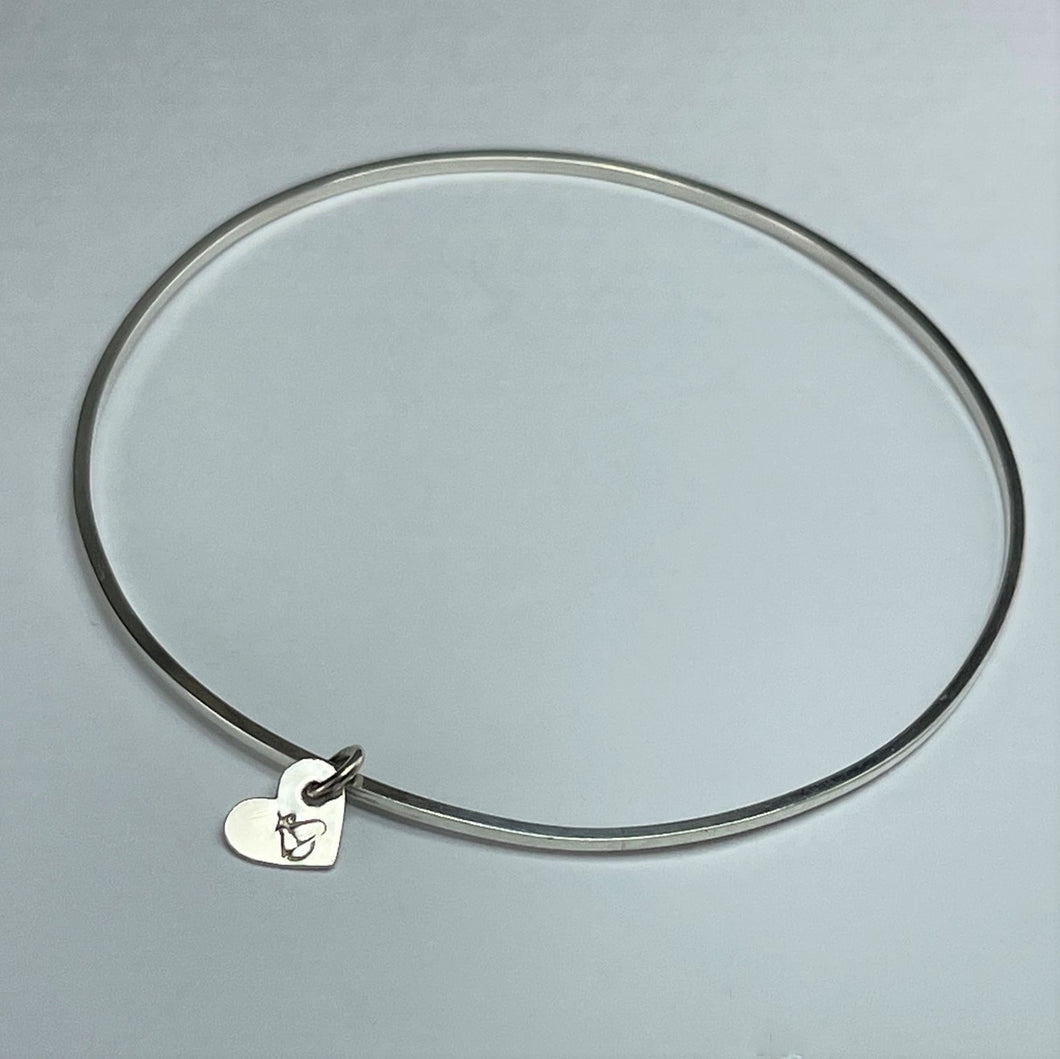 Dainty Oval Sterling Silver Bangle