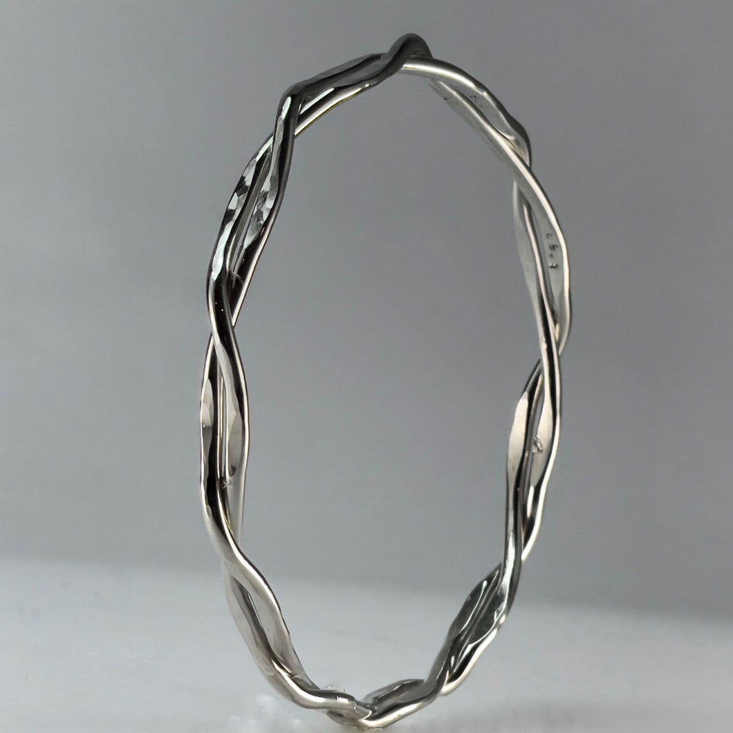 Entwined Bangle Bracelet Forged and Textured