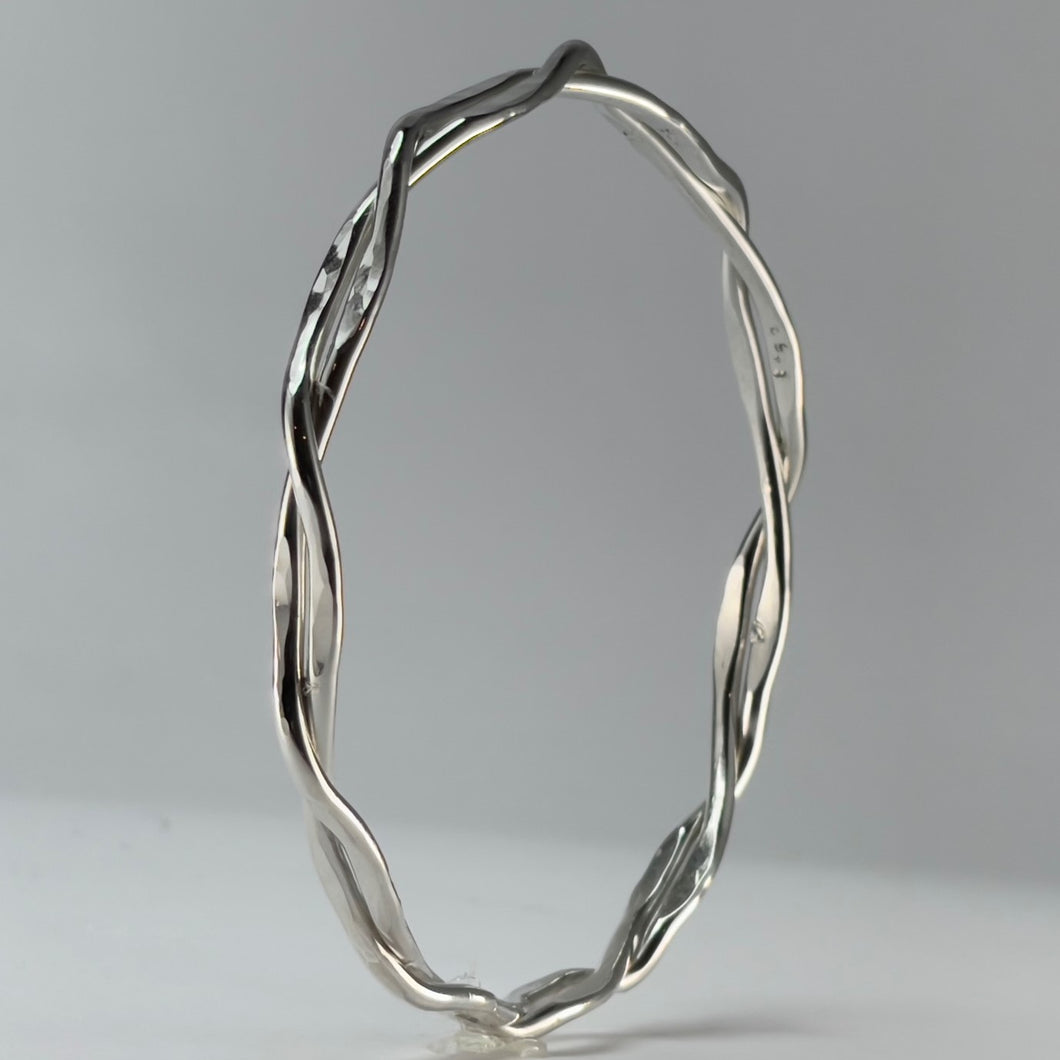 Entwined Argentium Sterling Silver Bangle Bracelet