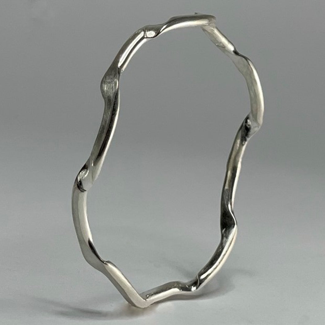 Small Bangle Bracelet Twisted and Hammered