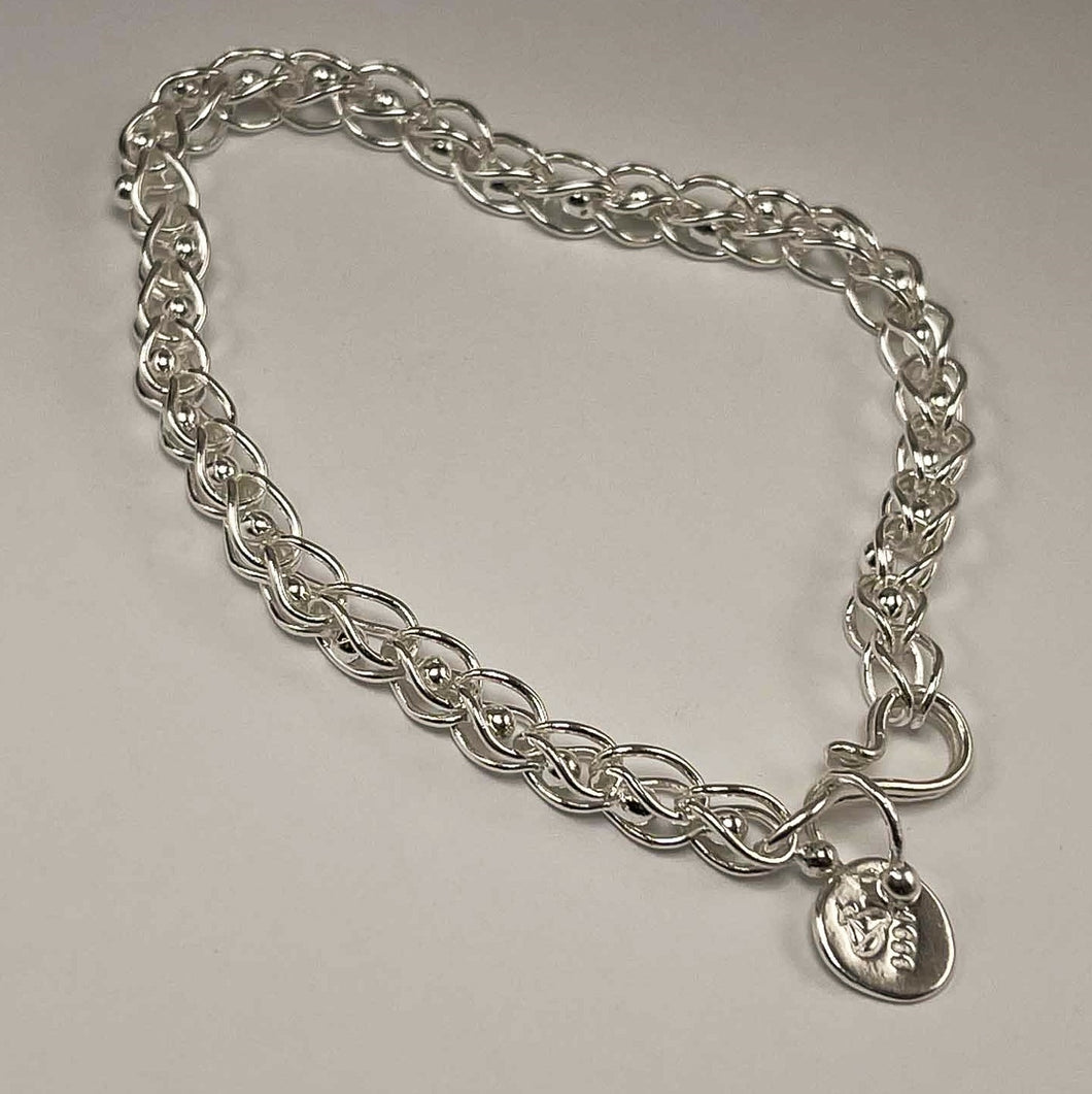 Peacock 20 ga Fused Link Chain Bracelet