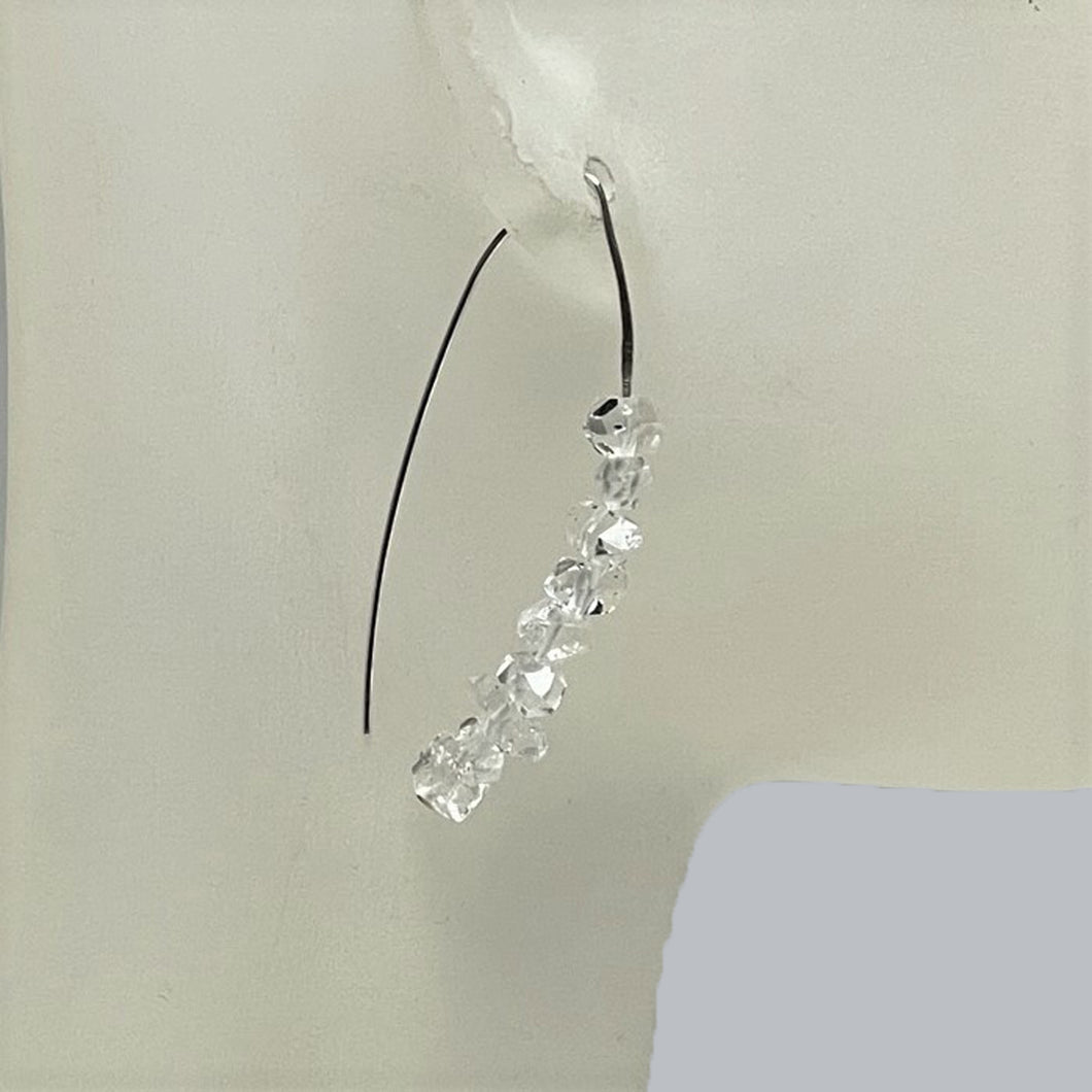 Herkimer Diamond Earrings on Argentium Sterling Silver Nickel Free Ear wires for Sensitive Ears