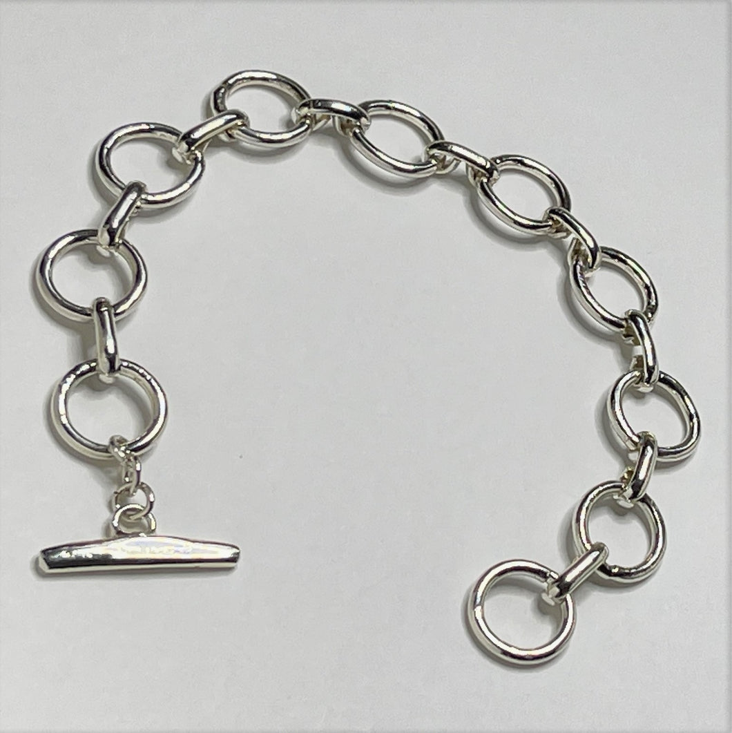 Argentium Sterling Silver Circle and Links Bracelet